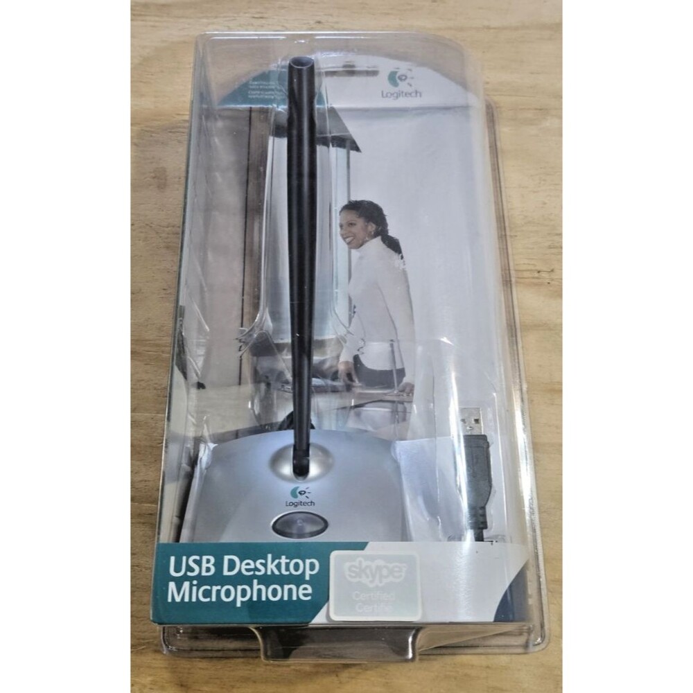 Logitech USB Desktop Microphone 980186-0403 PC Mac Skype Certified NEW Sealed